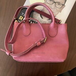 Portland Leather Goods Raindrop Crossbody with zipper in Foxglove